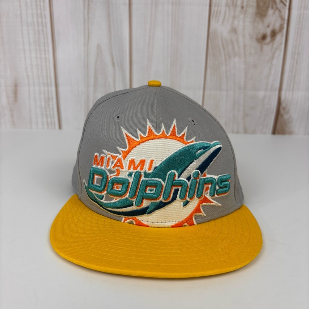 Miami Dolphins Ball Cap New Era NFL 9FIFTY Football Adjustable 3D Logo Hat Gray - Picture 2 of 11